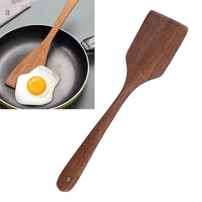Cooking Spatula, Wooden Spoon Exquisite Workmanship Easy to Maintain with
