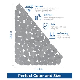 Bligli Pebble Sink Mat for Stainless Steel/Ceramic Sinks, 2 Pack PVC Sink Protectors Mats for Bottom of Kitchen Sink, Dish Drying Mat for Dishes and Glassware, 15.7 x 11.8 inch, Solid Grey