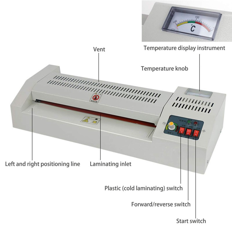 LYNICESHOP Thermal Laminator Machine, 13" Laminator Machine for A3/A4, 4