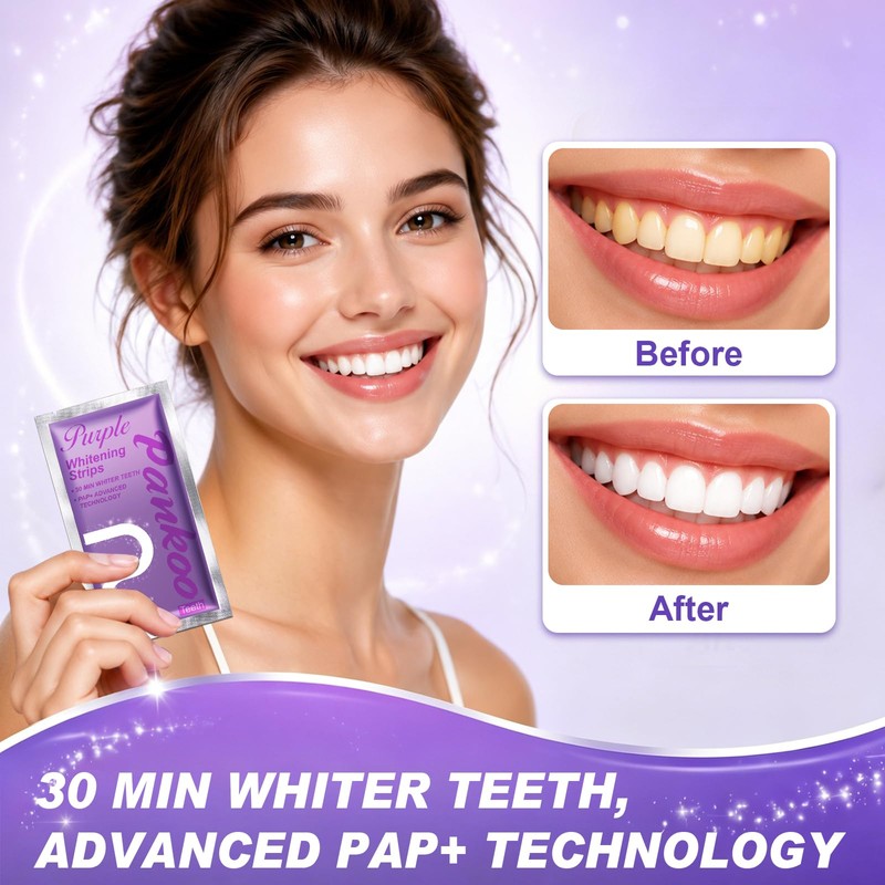 Teeth Whitening Strips Purple 28 Strips - Gentle & Effective