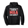 First name Mila pullover hoodie, black