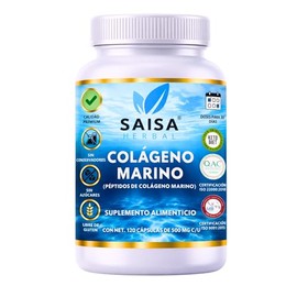Péptidos de Colágeno Marino Puro | 120 Cápsulas | Saisa Herbal | Suplemento Alimenticio | Piel, Articulaciones y Bienestar Diario