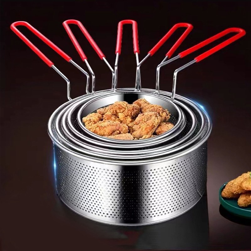 Deep Fryer Basket Round 304 Stainless Steel Fry Baskets With
