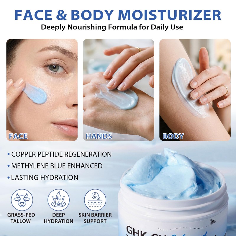 120g Copper Peptide GHK-Cu Beef Tallow Cream for Face &