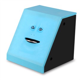 AOZBZ Face Bank, Face Money Eating Box Cute Facebank Piggy Bank for Coins Box Brick Automatic Money Coin Saving Bank for Children Toys Gifts Home decoration (Blue 2)