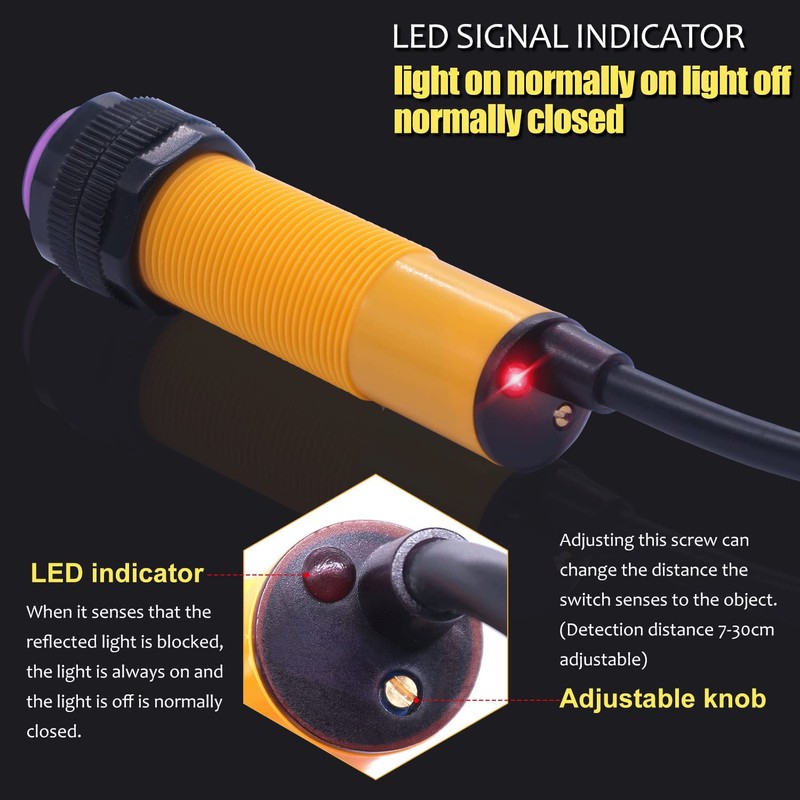 Taiss photoelectric Sensor 30cm Adjustable M18 Diffuse Reflection photoelectric Switch