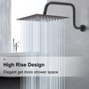 NearMoon S Shape Shower Extension Arm with Flange, Stainless Steel
