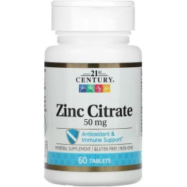 21st Century HealthCare Zinc Citrate Tablets 50mg, 60 Count