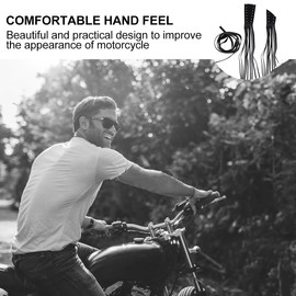 Leather Fringes, 2 Pieces Handlebar Tassel Fringe Handle Cover Universal, Handle Grip Cover, 2 Pieces Handlebar Tassel Fringe Grip Cover Handlebar Fringe Made of Leather