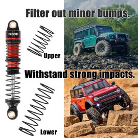 FEDCO DSS18 Shocks 51MM Oil-Filled Dual Spring Shock Absorber CNC Long Threaded Oil Damper With Spring For TRX4MT TRX4M Upgrades 1/18 RC Crawler