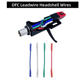 KOMITASUI OFC Leadwire Headshell Wires, Silver Plated connectors, Turntable Cartridge to Headshell Lead Wires for Turntable Record Players