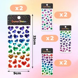 CVDYWDJIE 8 Sheets Glitter Stickers, Children's Stickers, Cute Stickers, Reward Stickers for Students, Decorative Stickers