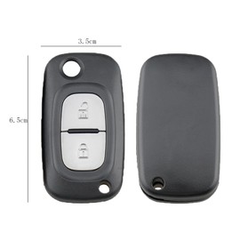 EcoJozon Key Shell 2 Buttons Car Key Shell for Renault Kangoo Clio Twingo Wind Master Modus Trafic Folding Key with Key Ring