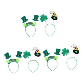 FOMIYES 6 Pcs Patricks Day Party Favors St. Patrick Green Headband St. Patrick Headwear Party Supplies Shamrock Hair Hoop Shamrock Head Boppers St. Patricks Day Hair Hoop Hat