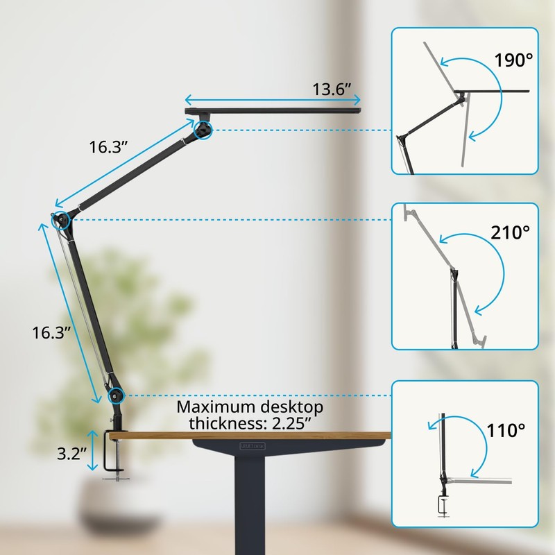 Uplift Desk E7 LED Clamp Lamp (Black)