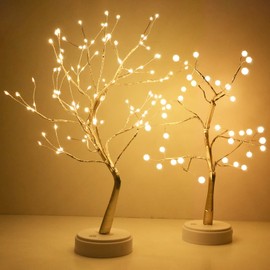Kinamy Kinamy LED Baum Lichter, LED Lichterbaum, Baum Licht Warmwei? Verstellbare ?ste, 108 LED Baum Lampe Dekobaum Belichtet Baumbeleuchtung Innen Deko,USB/Batteriebetrieben