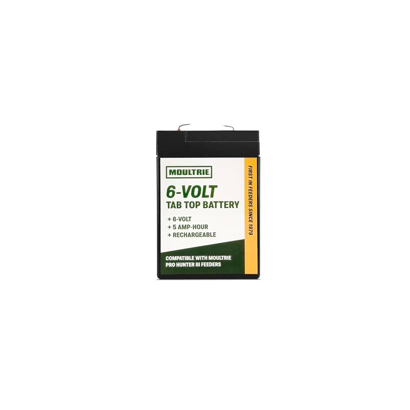 Moultrie 6 Volt Tab Top Battery - Designed for Moultrie