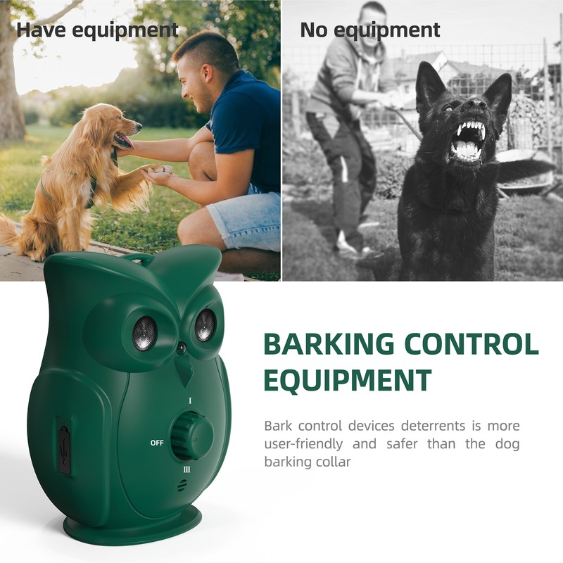 Dual Ultrasonic Dog Barking Control Device Outdoor Rechargeable Dog Barking