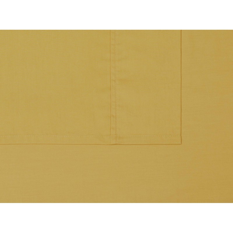Brooklyn Loom Solid Cotton Percale Mustard King Sheet Set, Yellow