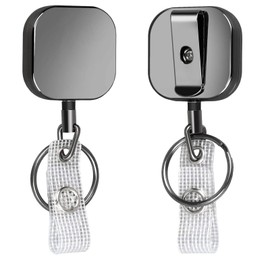 BEAUTY CHOICE 2 Piezas Llavero Retráctil, Yoyo para Gafete con Clip de Metal, Clip Retráctil para Tarjetas de Identificación, Carrete Retráctil con Cable de 23.5 Pulgadas, Porta Llaves Retractil