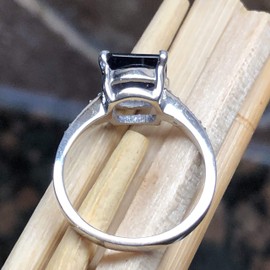 Natural 1.25ct Iolite, White Topaz 925 Sterling Silver Engagement Ring Size 6, 8, 9