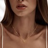 KSF Layered Initial Necklaces for Women Trendy, Bow Necklace 14K
