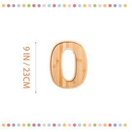 Charcuterie Board Digit "0" Tall 9 INCH,Eco-Friendly Bamboo,Charcuterie Letters Fillable for Fruit Salad Cheese Platter Food Dish Plates, Charcuterie Boards for Baby Shower Party Decorations