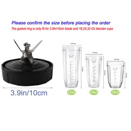 6 Pack Rubber Gaskets Replacement Seal White Ring for Nutri Ninja Blender Replacement for Ninja Auto iQ Pro Extractor CT680 BL456-30 BL480 BL681A BL682 BL640 (3.94 inch / 10cm Gaskets)