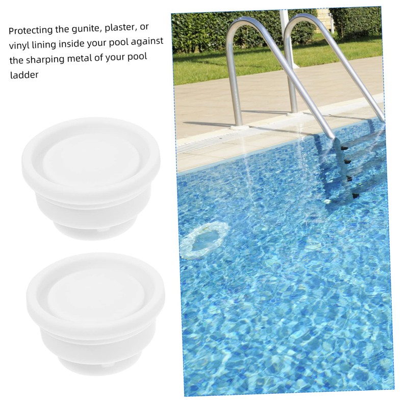 Totority 2Pcs Pool Ladder Rubber Bumper Caps Durable Safety Stoppers