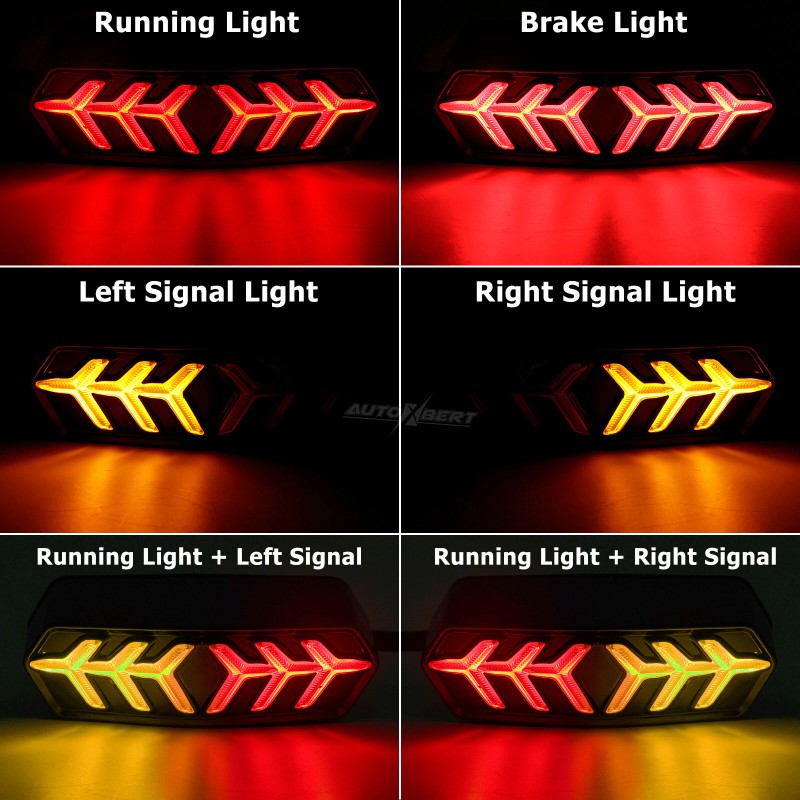 XUKEY 3-in-1 LED Tail Brake Light Sequential Turn Signal For
