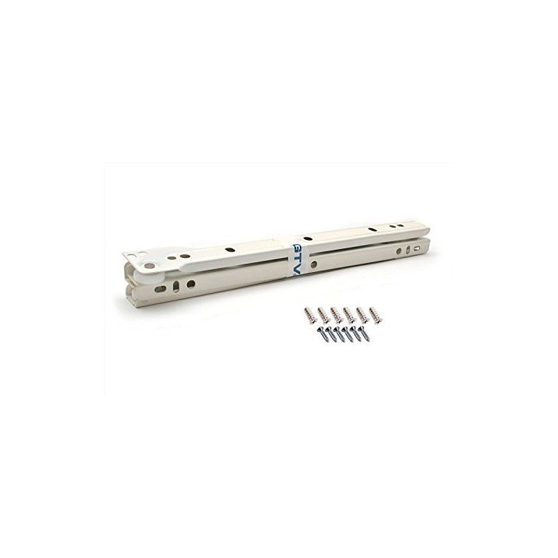 Roller Drawer Slides/Runners Bottom Fix Metal White L:550mm (1pair)