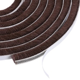 PATIKIL Pile Weather Stripping, Self Adhesive Weatherstripping Brush Fuzzy Door Weather Seal Strip Insulation for Window Door Frame, Brown (33ft Lx3/8 Wx3/8 H)