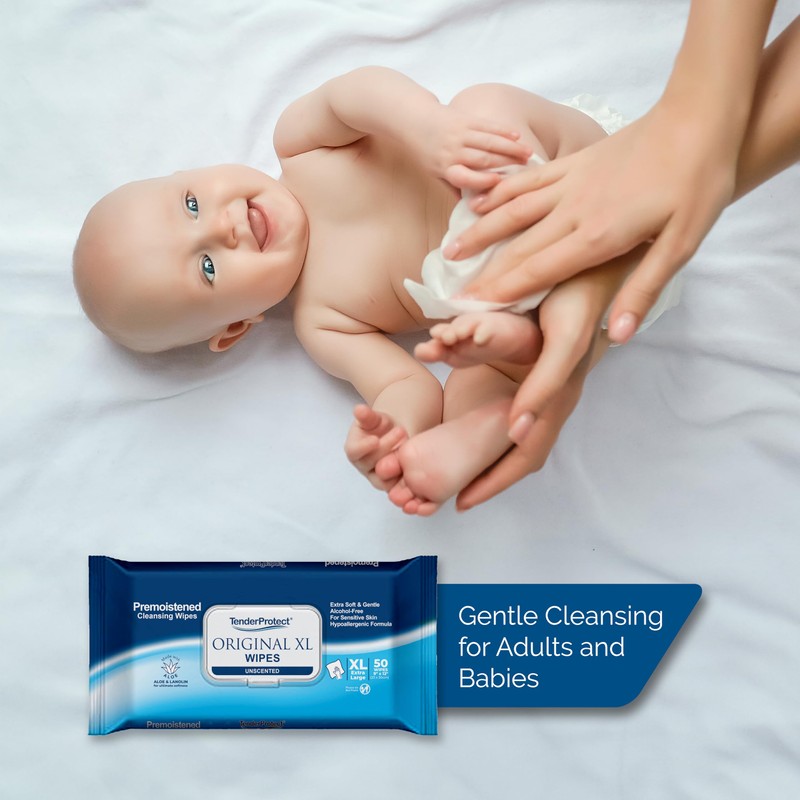 TenderProtect® Original XL Premium Adult Wipes (600 Ct), Extra-Large 9"x12"