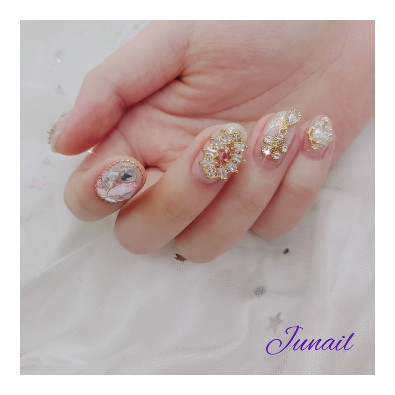  Gold chain handmade nail tip ✨ - Short C