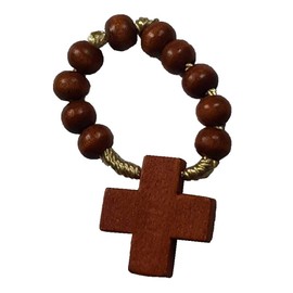 Finger Rosary Wooden Beads Dark Brown