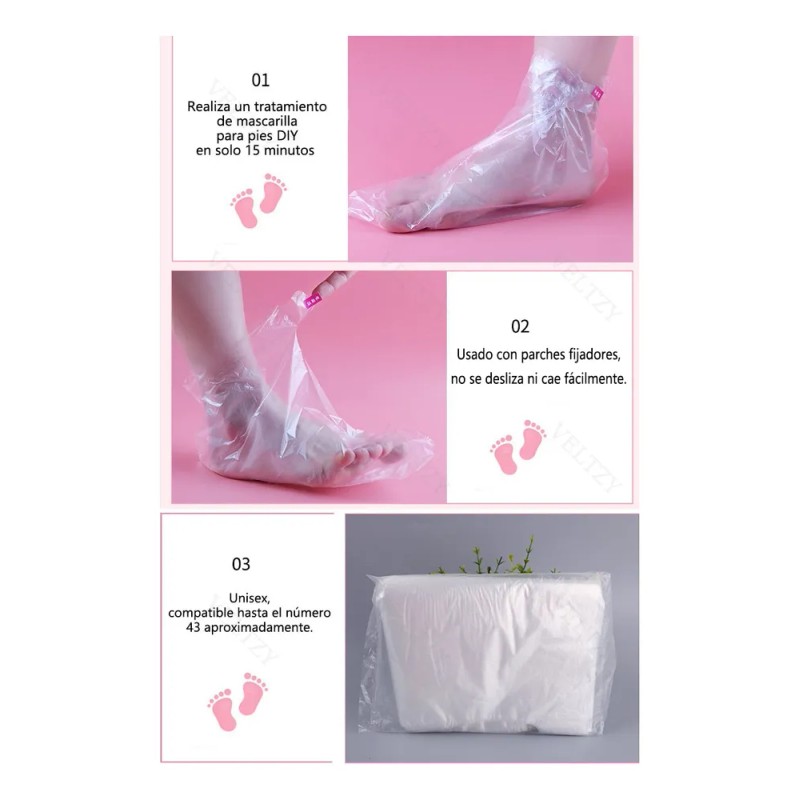 100 Pzs Guantes Bolsa Para Pies Desechables Impermeables