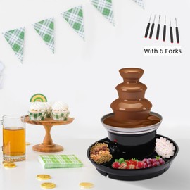 Chocolate Fondue, Electric Chocolate Fountain with Fruit Plate Hot Chocolate Warmer Butter Cheese Melting Tower for Birthday Party Wedding Celebration (3-Tier, Black)