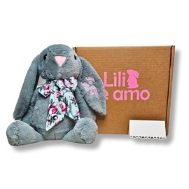 Conejo de Peluche Premium con moño de Tela, Personalizable, bebés y niños, 5 Colores Disponibles