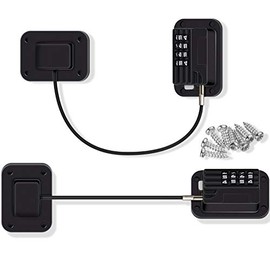 2 Pieces Refrigerator Lock 4 Number Coded Freezer Lock Adhesive Fridge Door Lock Combination Child Safety Locks for Refrigerators Freezers File Cabinets Drawer Refrigerator Door, Black