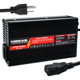 WAOUKS 72V 5A Lead Acid AGM Gel VRLA OPZV Battery Charger Used for 72V Lead Acid Battery DC 82.8V Output 3pin C13 N+ L- Smart Charger