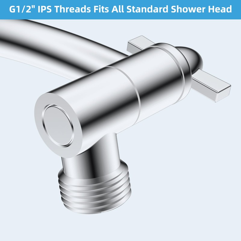Hibbent All Metal 10'' Shower Head Extension Arm Solid Brass