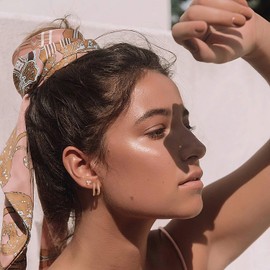 MYEARS Women Trio Earrings Gold Bubble Stud Three-stone Cubic Zirconia 14K Gold Plated Small Simple Hypoallergenic Everyday Jewelry