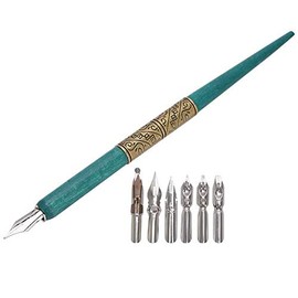 Pluma Nibs Pluma de Inmersin Pluma Estilogrfica Dar 6 Piezas Nib Pen Practicar Caligrafa Nota Tomar Pluma Escritura Suministros de Correccin (cian)   