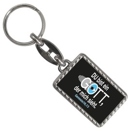 speecheese You are a God Who Sees Me Keyring with Border with Bible Quote in Black Genesis 16,13 Keyring for Believers Who Appreciate the Words of God Bible Verse Bible Quote Moses, black