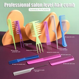 Oneleaf Hair Comb Stylists Professional Styling Comb Set Variety Pack Great for All Hair Types & Styles, Colorful