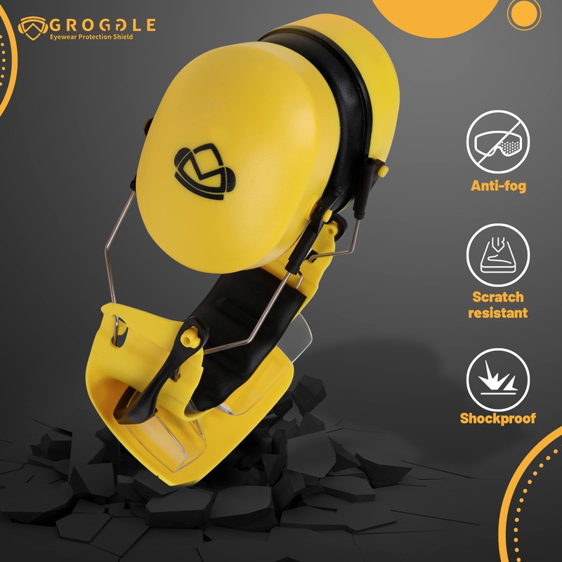 GROGGLE Combinación de protección ocular y oreja, gafas de seguridad