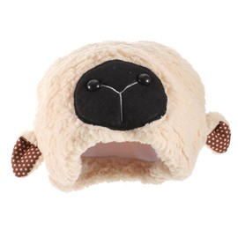 TOYANDONA Hat with Lamb Ears, Funny Headpiece, Sheep Costume, Winter Sheep Hat, Stuffed Animal Clothing, Sheep Ear Cap, Lamb Plush Hat, Plush Skull Hats, Sheep Hat, Sheep Ears, Beige Sherpa