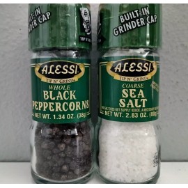 Alessi®  Coarse Sea Salt and Whole Black Peppercorns  Grinder Set