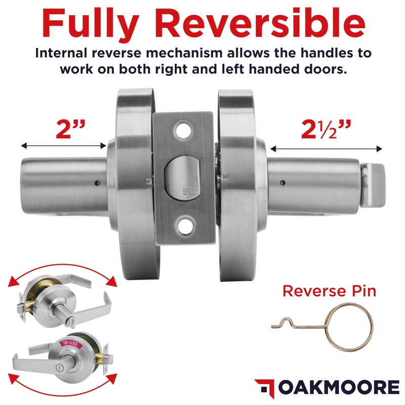 OAKMOORE Commercial Bathroom Door Handle with Indicator Lock | Privacy