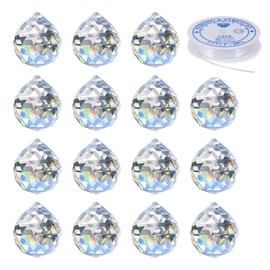 MerryNine Clear Crystal Ball Prism Sun Catcher Rainbow Pendant Manufacturer, Crystal Prism for Windows, Feng Shui for Gift (30mm 15 Pack)